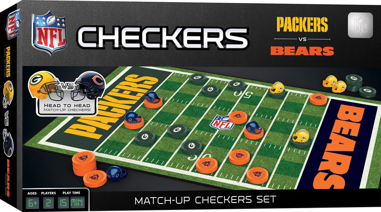 MasterPieces Officially licensed NFL League-NFL Checkers Board Game for Families and Kids ages 6 and Up